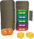 Organizzatore di pillole settimanali 2 volte al giorno, Moisture-Proof, Comparti staccabili, AM PM Pill Box 2x 7 giorno, Organizzatore di viaggio Pill per Pills/Fish Oil/Medication/Vitamin/Supplements (nero + colorato)