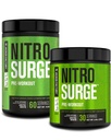 Jacked Factory NITROSURGE Pre Supplemento di allenamento - Energia senza fine, Gains di resistenza istantanea, messa a fuoco trasparente, pompe intenzionali - NO Booster & Potente Preworkout polvere di energia - 90 Serve, Bianco artico