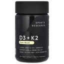 Vitamina D3 con K2 Softgels - Plant Based K2 & Vegan D3 5000iu con olio di cocco MCT - Vegan Certified, Soy & Gluten Free - 120 Count