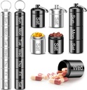 Organizzatore di pillole settimanali, QuwaYee portatile piccolo contenitore portachiavi per il viaggio, 2 scatola del metallo del pacchetto della pillola impermeabile organizzatore quotidiano della pillola per la vitamina, olio di pesce, supplemento