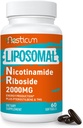 2000 MG Liposomal Nicotinamide Riboside Supplemento con TMG & Pterostilbene, Superiore a Niacinamide per Energia, Immunità, Resistenza all'età, 60 Softgels