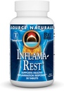 Fonte Naturals Inflama-Rest - Miscela di erbe e minerali con Turmeric, Boswellia, Ginger, Quercetin - Massimo Stress Relief & Relax - 30 compresse
