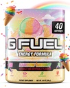 G Fuel Rainbow Sherbet Energy Drink Powder, Pre Workout Caffeine Mix for Gaming, Sugar Free Focus Amino, Vitamin + Antiossidanti, 9.9oz (Rainbow Sherbet, 40 Servings)