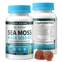 Vegan Ashwagandha Sea Moss Gummies - Black Seed Oil, Vitamina C&D per il supporto immunitario, Digestivo, Antiossidante 13 in 1 Bundle, Sea Moss Chlorophyll Advanced Strength Formula 2Pack 120 Gummies