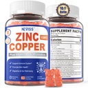 Zinco Gummies con Rame + Probiotici, Vitamina B6 per Assorbimento Max, Integratori di Zinco per Uomini e Donne, Due Minerali Esssenziali Formula di equilibrio per Immunità e Salute Gut, Vegan, Non OGM, 120 Ct
