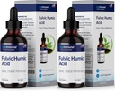 Supplemento liquido acido Humico Fulvic. Gocce minerali deridete, oltre 75 minerali di vassoio per l'energia Boost. fino a 8 mesi di alimentazione. Concentrazione 250%. 2oz Ogni. 2 bottiglie.