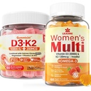 Zucchero-Free Vitamina D3 K2 Filled Gummies + Multivitamina per le donne Gummies
