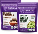Polvere di triphala organica di Siddhayu - 12 oz & polvere di supplemento di erbe di Amla organico - 12 oz