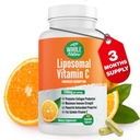 Pillole di supplemento di vitamina C di liposomiale 1200 mg - ad alto assorbimento 180 capsule vegane Fat Soluble VIT C, il sistema immunitario di massima resistenza e il Booster di collagene, la lecitina di girasole
