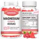 2 Pack Magnesio Citrato Gummies 400MG, Alti assorbenti Magnesio Gummies per adulti, Muscolo e denti di sostegno, Vegan 120 Cts