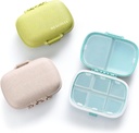 MEACOLIA 3 Pack 8 scomparti Organizzatore di viaggio Pillole, Case Pillola Giornaliera Piccolo Box Pillola per borsa da tasca, Portable Pill Container Medicine Vitamin Organizer (Multi-Colored)