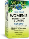 Fattori naturali Tutta la Terra & Mare Multivitamina & Minerale delle donne, Integratore alimentare intero, Vegan, 120 compresse