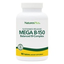 Natures Plus Mega B-150 Complex - 90 Compresse vegetariane a rilascio prolungato - Massima potenza B supplemento di vitamina complesso -Gluten Free - 90 Serve