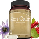 Zen Calm Stress supporto surrenale Supplemento erbe aromatiche organiche - Magnesio, Vitamine B, GABA & More per sostenere una calma naturale. Non doloroso. Non-OGM (60 Caps Veggie)