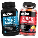 DR. BO Fiber Gummies & Colon Cleanse Supplements - Tasty Gummy Prebiotic Fiber Supplement - Super Colon Magic Bowel Movimento Supporto per Gut & Stomach Cleansing