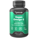 Naturalis Vegan Omega 3 DHA, EPA & DPA da Algae | Vegan Society Certified, Sostenibilmente Sourced, True Full Spectrum | 60 Veggie Softgels (Carrageenan Free)