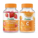 Collage Lifeable & Vitamin C + Vitamina C 750mg, Gummies Bundle - Grande Degustazione, Supplemento di vitamina, Senza glutine, OGM libero, pancia masticabile