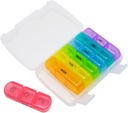 EZY DOSE Settimanale (7-giorno) Daily Medtime Pill Organizer Case, Vitamin Planner e Medicine Container, Rimovibile Large Pop-Out Individual Compartments, 3 volte al giorno, Viaggi Friendly, Arcobaleno, BPA Free
