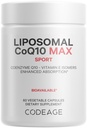 Codeage Liposomal CoQ10 Max Supplemento - 250 mg Coenzyme Q10 con vitamina E Isomers Tocopherols - 2-Month Fornitura - 1 Capsule Per Serving - Liposomal Delivery - Non-GMO, Gluten-Free - 60 Capsule