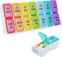 DailyRest Pill Organizer 2 volte al giorno, Pill Box 7 giorno, AM PM Pill Case, Detachable Weekly Pill Container, Rainbow See-Through Lids, Travel Portable Medicine Container for Pill/Vitamins/Supplements