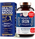 Supplementi di ferro e acido folico per le donne - 35 mg di vitamina di ferro, acido folico 400mcg - Anemia, periodo, supplemento di sostegno alla gravidanza, pillole di solfato di ferro - 60 compresse non costipanti vegani