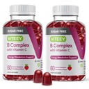 VITEEY Vitamin B Complex Gummies con Vitamina C, Zucchero Libero - Energia, Metabolismo & Nerve Salute - B6, B12, Acido Folico, Biotina - Vegan, Gelatin Free, OGM Free - Tasty Chewable Strawberry Gomma aromatizzata