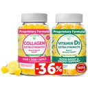 Lunakai Collagen e vitamina D3 Gummies Bundle - Integratori Anti OGM per Uomo e Donne - Immunità, Bone e Mood Support Gummy per Adulti - 30 giorni di alimentazione