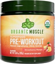 Polvere organica di pre allenamento del muscolo organico, mango di fragole — miscela organica di superfood USDA | Maca, radice di barbabietola, cordyceps, Rhodiola | 150mg caffeina naturale, Vegan, nessun Jitters, 20 Servings
