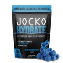 Jocko Fuel Hydrate Electrolytes Powder Packets Low Sugar - Imballaggio dell'amplificatore di idratazione per il recupero, la disidratazione, e l'esercizio - con vitamine B6, B12 & C (16 Packets) Blue Raspberry
