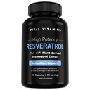 Vitamine vitali Supplemento resveratrolo - Supporto antiossidante, Longevità cellulare, Funzione cognitiva - 60 capsule