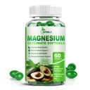 Magnesio Glycinate 400mg, Magnesio ad alto assorbimento Supplementi Softgels con vitamina E, B6, Zinc for Sleep, Calm, Muscle Relax & Bone Health, Gluten-Free, Non OGM, 60 softgels