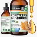 BIO KRAUTER Cordyceps Estratto di funghi - Cordyceps Sinensis Liquid Mushroom Extract - 670 mg per porzione - Vegan, Alcol & Sugar Free - 4 Fl.Oz.