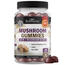Mushroom Gummies per Adulti - 10-in-1 Funzionele Mushroom Supplemento per Mood e Focus con Lions Mane Turchia Tail Cordyceps Shiitake Reishi - Vegan, Non-GMO, fresco Raspberry Flavor, 60 Conte