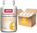 Jarrow Formulas Glucosamine + Condroitina + Capsule MSM, Integratore di Supporto Congiunto con Vitamina C e Manganese, 240 Capsule, 60 giorni di fornitura, Confezione da 12