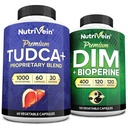Nutrivein Premium TUDCA e Supplemento DIM Bundle: Supplemento TUDCA ad alto assorbimento e DIM per Detox, Equilibrio e Benessere