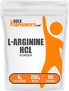 BulkSupplements.com L-Arginina HCl Polvere - Nitric Oxide Supplement, Arginina Polvere - Non aromaed & Gluten Free, 5g per porzione, 250g (8.8 oz) (Pack of 1)