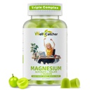Magnesio complesso Gummies per gli adulti: Supplemento triplo Magnesio con Magnesio Glycinate Malate Taurate per gli uomini donne sostegno sonno mood bilanciato Bones salute del muscolo Zucchero Free Organic 60CT