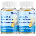 Liposomal Nattokinase 12.000 FU Serrapeptase 360,000 SPU Enzyme Supplement - Arricchito con Enzymes sinergici e Nutriente Blend & Inulin per Circulatory, Gut, Digestione 60 capsule (2 Bottiglia)