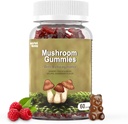 Mushroom Gummies 10 Blend - Mushroom con Lions Mane, Chaga, Reishi, Cordyceps 2500mg, Brain Supplements for Memory and Focus