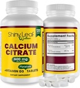 Shiny Leaf Calcium Minis 600 mg - Compresse giornaliere di Calcium Citrate 600mg Plus Vitamina D3 per Bariatric Post-Op e Gastric Bypass per le donne e gli uomini, Facile da ingoiare, Made in USA, Vegetariano - 120 Ct.