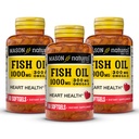MASON NATURAL Omega,3 Fish Oil, 180, Day Supply, 1000mg con EPA e DHA per il supporto congiunto, 60 Softgel Pills (3 Pack)