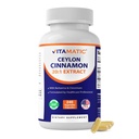 Vitamatic Ceylon Cinnamon 10000 mg Equivalent Per Serving (da 20:1 estrarre 500 mg) con Berberine & Chromium - 240 capsule vegetali - Non OGM & Gluten Free