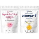 Micro ingredienti Omega-3 Fish Oil 4,200 mg Softgels & Myo & D-Chiro Inositol Powder Bundle 2 Pack | Pesce selvatico, Limone aromatizzato, Burpless | Integratore di inositolo per le donne