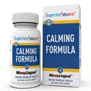Formula di calma della fonte superiore, L-teanina, melatonina, sotto la lingua rapidamente dissolvere le compresse microLingual, 60 Ct, 5-HTP per una maggiore conversione della serotonina, supporto del sonno, non OGM