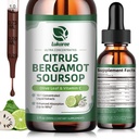 Citrus Bergamot Gocce Liquide - Integratore Naturale con Soursop, Riso Lieto Rosso, Aglio, Foglia di Oliva, Pepe Nero - Alto Assorbimento - Sostegno Totale Benessere* - Soursop Bitters Liquid, 2 Fl Oz