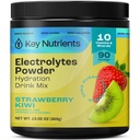 KEY NUTRIENTs Multivitamin Electrolytes Powder No Sugar - Juicy Strawberry Kiwi Electrolyte Powder - Endurance & Energy Supplement - Polvere di idratazione - No Calorie - 90 Serve - Made in USA