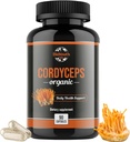 Cordyceps Organic Dietary Supplement - Natural Energy Boost and Respiratory Health Support with Cordyceps Militaris, Clinically Backed, Non-GMO & Allergen-Free | 90 Capsule