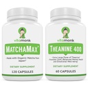 VitaMonk MatchaMax Matcha Capsule & L-Theanine 400mg - Aumentare l'energia e migliorare la concentrazione Bundle