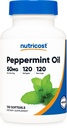 Olio di menta piperita Nutricost Softgels (120 SFG) (50 MG) - Gluten Free, Terze Parti Testate e OGM Free