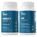 Dr. Tobias Omega 3 Fish Oil e DIM Complex Integratori, Supporta cuore, cervello Immune Funzione e equilibrio ormone per le donne e gli uomini con BioPerine, Borccoli Extract & Calcium D-Glucarate, 60 capsule